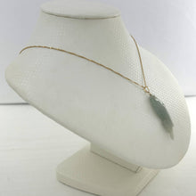 Load image into Gallery viewer, 14k Solid Yellow Gold Hand-Carved Carp Celadon-Green Jadeite Pendant