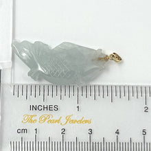 Load image into Gallery viewer, 14k Solid Yellow Gold Hand-Carved Carp Celadon Jadeite Pendant