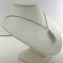 Load image into Gallery viewer, 14k Solid Yellow Gold Hand-Carved Carp Celadon Jadeite Pendant