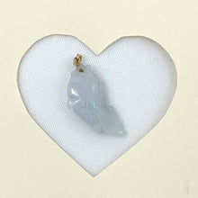 Load image into Gallery viewer, 14k Solid Yellow Gold Hand-Carved Carp Pale Green Jadeite Pendant Necklace