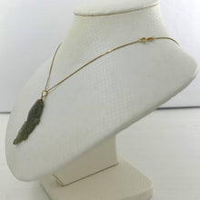 Load image into Gallery viewer, 14k Solid Yellow Gold Hand-Carved Carp Celadon-Green Jadeite Pendant