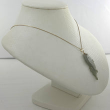 Load image into Gallery viewer, 14k Solid Yellow Gold Hand-Carved Carp Celadon-Green Jadeite Pendant