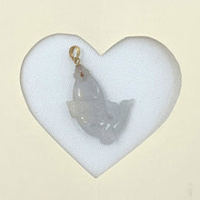 Load image into Gallery viewer, 14k Solid Yellow Gold Hand-Carved Carp White Jadeite Pendant