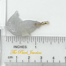 Load image into Gallery viewer, 14k Solid Yellow Gold Hand-Carved Carp White Jadeite Pendant