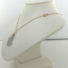 Load image into Gallery viewer, 14k Solid Yellow Gold Hand-Carved Carp White Jadeite Pendant