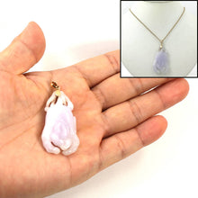 Load image into Gallery viewer, 14k Solid Yellow Gold Exquisite Carving Chayote Jade Pendant Necklace