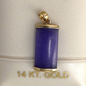 14k Gold Curve Lavender Jade Pendant