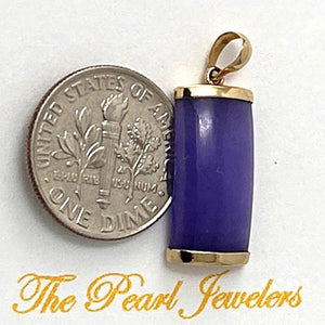 14k Gold Curve Lavender Jade Pendant
