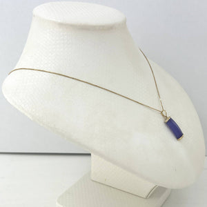 14k Gold Curve Lavender Jade Pendant