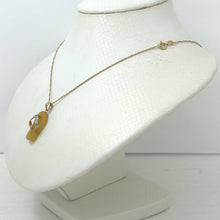Load image into Gallery viewer, 14k Solid Yellow Gold Diamonds Flip-Flop Slipper Yellow Jade Pendant Necklace