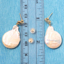 Load image into Gallery viewer, 14K Yellow Gold Diamond X Baroque Pearl Stud Earrings