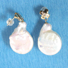 Load image into Gallery viewer, 14K Yellow Gold Diamond X Baroque Pearl Stud Earrings