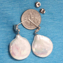 Load image into Gallery viewer, 14K White Gold Diamond X Baroque Pearl Stud Earrings