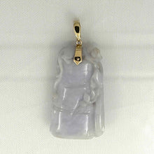 Load image into Gallery viewer, 14k Solid Yellow Gold Double-Sided Exquisite Carving Bamboo Jade Pendant Necklace