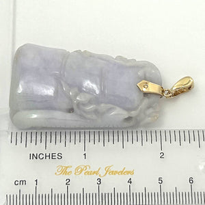 14k Solid Yellow Gold Double-Sided Exquisite Carving Bamboo Jade Pendant Necklace