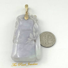 Load image into Gallery viewer, 14k Solid Yellow Gold Double-Sided Exquisite Carving Bamboo Jade Pendant Necklace