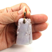 Load image into Gallery viewer, 14k Solid Yellow Gold Double-Sided Exquisite Carving Bamboo Jade Pendant Necklace