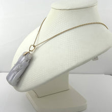 Load image into Gallery viewer, 14k Solid Yellow Gold Double-Sided Exquisite Carving Bamboo Jade Pendant Necklace