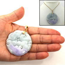 Load image into Gallery viewer, 14k Solid Yellow Gold Double-Sided Exquisite Carving Carp &amp; Lotus Jade Pendant Necklace