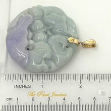 Load image into Gallery viewer, 14k Solid Yellow Gold Double-Sided Exquisite Carving Carp &amp; Lotus Jade Pendant Necklace