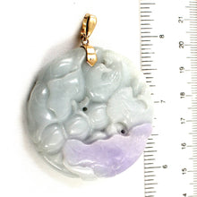 Load image into Gallery viewer, 14k Solid Yellow Gold Double-Sided Exquisite Carving Carp &amp; Lotus Jade Pendant Necklace