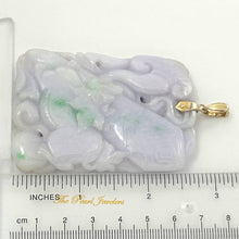Load image into Gallery viewer, 14k Solid Yellow Gold Double-Sided Exquisite Carving Jadeite Pendant Necklace