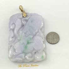 Load image into Gallery viewer, 14k Solid Yellow Gold Double-Sided Exquisite Carving Jadeite Pendant Necklace