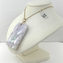 Load image into Gallery viewer, 14k Solid Yellow Gold Double-Sided Exquisite Carving Jadeite Pendant Necklace