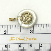 Load image into Gallery viewer, 14k Solid Gold Dragon Mother of Pearl Donut Pendant