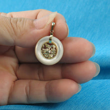 Load image into Gallery viewer, 14k Solid Gold Dragon Mother of Pearl Donut Pendant