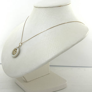 14k Solid Gold Dragon Mother of Pearl Donut Pendant