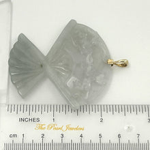 Load image into Gallery viewer, 14k Yellow Gold Hand-Carved Fan Jadeite Pendant