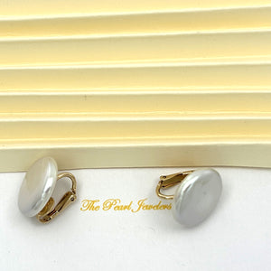 14k Gold-Filled White Coin Pearl Clip-On Earrings