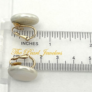 14k Gold-Filled White Coin Pearl Clip-On Earrings