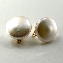 Load image into Gallery viewer, 14k Gold-Filled White Coin Pearl Clip-On Earrings