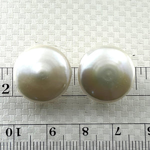 14k Gold-Filled White Coin Pearl Clip-On Earrings