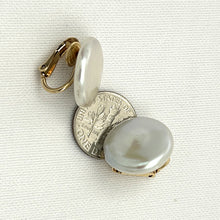 Load image into Gallery viewer, 14k Gold-Filled White Coin Pearl Clip-On Earrings