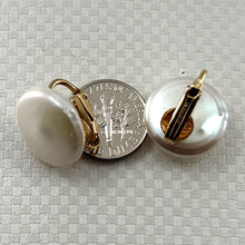 Load image into Gallery viewer, 14k Gold-Filled White Coin Pearl Clip-On Earrings