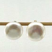 Load image into Gallery viewer, 14k Gold-Filled White Coin Pearl Clip-On Earrings (18–19 mm)
