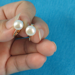 14k Gold-Filled White Pearl Clip-On Earrings (Non-Pierced)