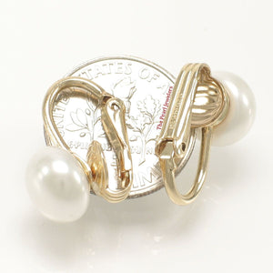 14k Gold-Filled White Pearl Clip-On Earrings (Non-Pierced)
