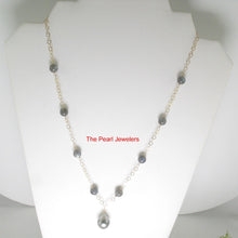Load image into Gallery viewer, 14k Gold-Filled Labradorite &amp; Black Tahitian Pearl Handcrafted Necklace