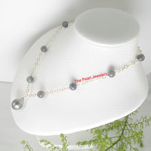 Load image into Gallery viewer, 14k Gold-Filled Labradorite &amp; Black Tahitian Pearl Handcrafted Necklace