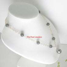 Load image into Gallery viewer, 14k Gold-Filled Labradorite &amp; Black Tahitian Pearl Handcrafted Necklace