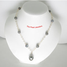 Load image into Gallery viewer, 14k Gold-Filled Labradorite &amp; Black Tahitian Pearl Handcrafted Necklace