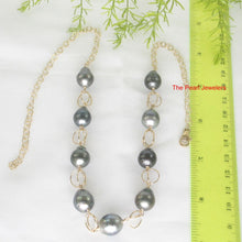 Load image into Gallery viewer, 14k Gold-Filled Nine Black Tahitian Pearl Handcrafted Necklace