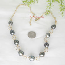 Load image into Gallery viewer, 14k Gold-Filled Nine Black Tahitian Pearl Handcrafted Necklace