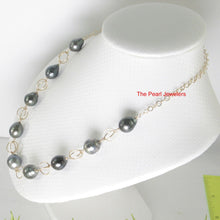Load image into Gallery viewer, 14k Gold-Filled Nine Black Tahitian Pearl Handcrafted Necklace