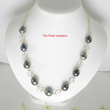 Load image into Gallery viewer, 14k Gold-Filled Nine Black Tahitian Pearl Handcrafted Necklace