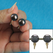 Load image into Gallery viewer, 14k Gold Filled Clip-On Black Pearl Earrings (Non-Pierced)